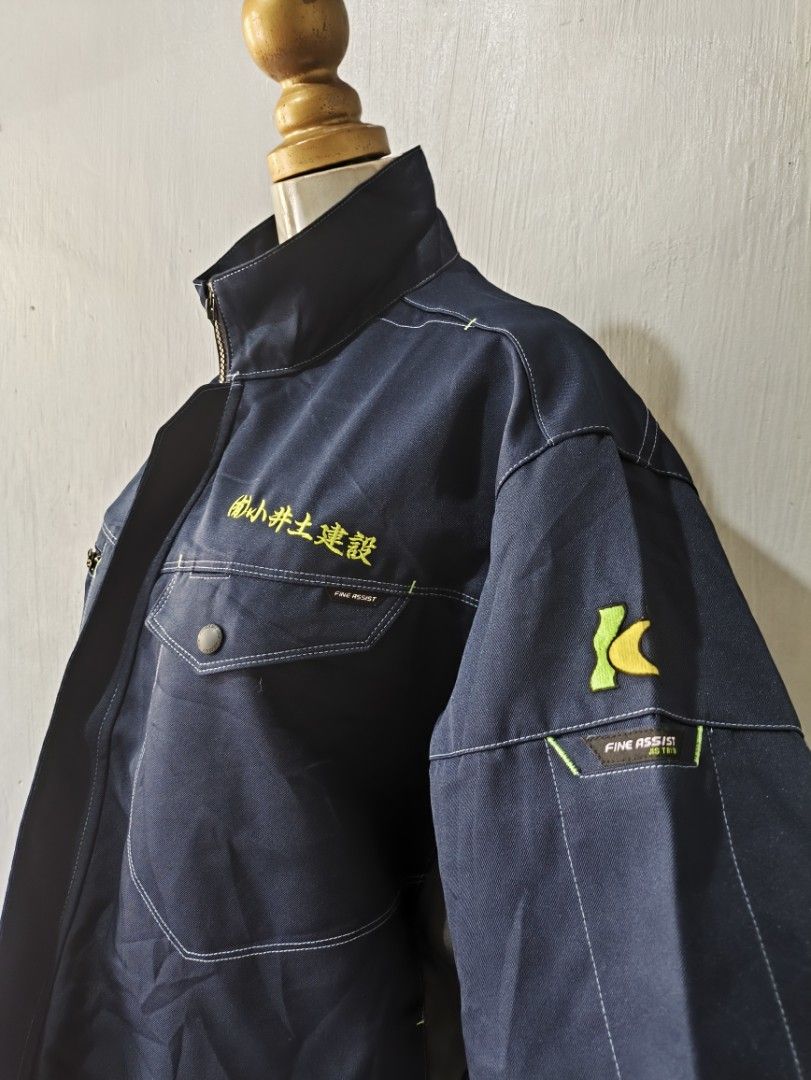 Fine Assist 3D Active Cut Work Jacket Navy Blue (Category: Coats, Jackets and Outerwear) located in San Jose del Monte. Submitted by my_mochibonney (Listing ID 1442445921, Image 3). Description: This is a Fine Assist work jacket, a functional utility garment often associated with Japanese workwear brands like Workman. Size: XL to 5XL Design: These jackets typically feature a "3D cut" blouson style designed for enhanced mobility and comfort during