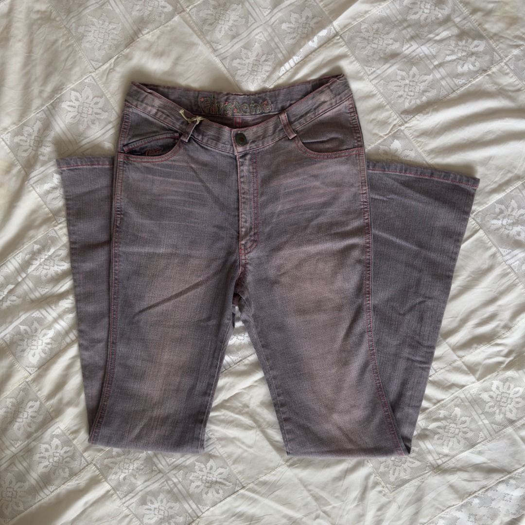 Vintage Firstone Flare Denim Jeans (Category: Jeans) located in Cebu City. Submitted by marikit_thrift (Listing ID 1442508432, Image 2). Description: firstone 100% cotton wide leg jeans fave, beautiful details brand new, still with tags w-30, l - 42, rise - 10.