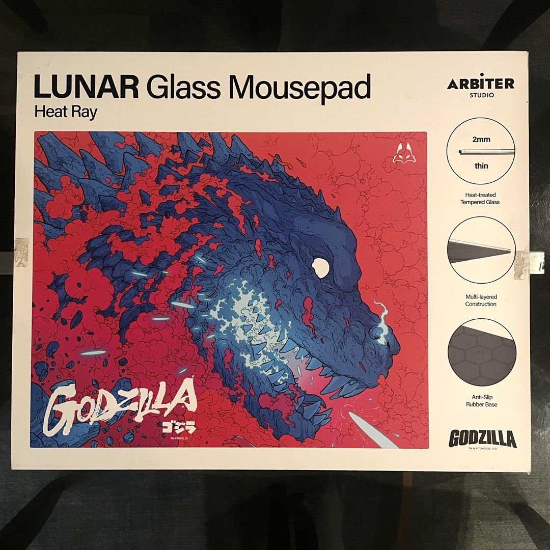 FS/FT Arbiter Studio - GODZILLA LUNAR Glass Pad (Category: Mouse & Mousepads) located in Quezon City. Submitted by sandr.0 (Listing ID 1442221059, Image 3). Description: Arbiter Studio - GODZILLA LUNAR Glass Pad [Limited Edition, No Stocks] SRP: ₱7,500.00 (₱9,000.00+ including shipping and taxes, can only be purchased from the US) Can also be FT to Glasspad + Cash, send your offers! Specifications: • Near-Mint Condition • 500 x 400 mm size • Heat