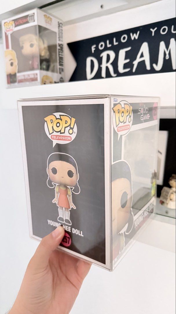 FUNKO POP LIMITER EDITION- YOUNG HEE DOLL (From Squid Game) (Category: Designer & Blind Box Toys) located in Quezon City. Submitted by nathaliaedgido (Listing ID 1442384218, Image 2). Description: This is a summer convention limited edition Funko po. It comes with the plastic box protector as well. Can be negotiable :) .
