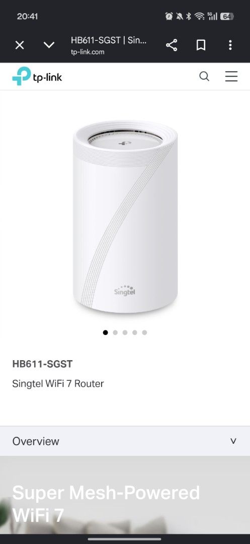 (BUYING) HB611-SGST Singtel WiFi 7 Router