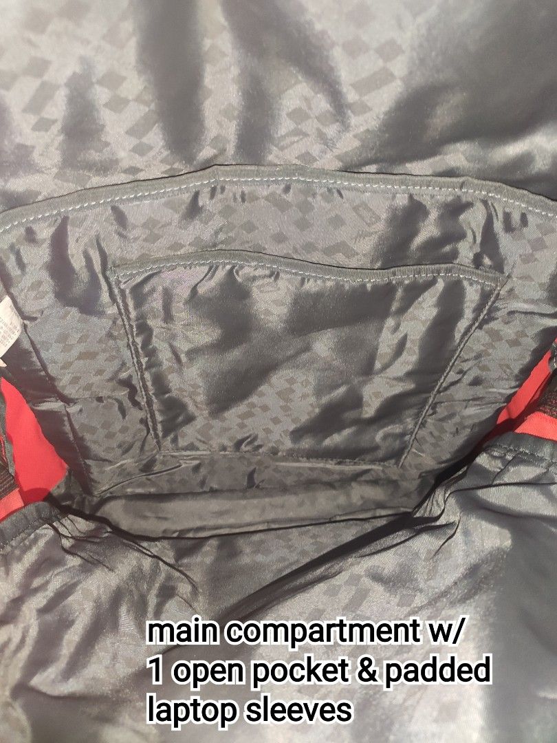 HIGH SIERRA Backpack Canvass (Category: Backpacks) located in Rizal. Submitted by baltiq (Listing ID 1442439913, Image 3). Description: High Sierra Brand 👉for school, ofis, travel use. good brand , good quality ✔️light red canvass & leather combi ✔️multiple compartments(no side pockets) ✔️brown leather bottom, saka mga palawit sa zipper ✔️malinis ang loob with pockets & padded laptop sleeves ✔️all hardwares intact, all working zippers 📌SEE PICS