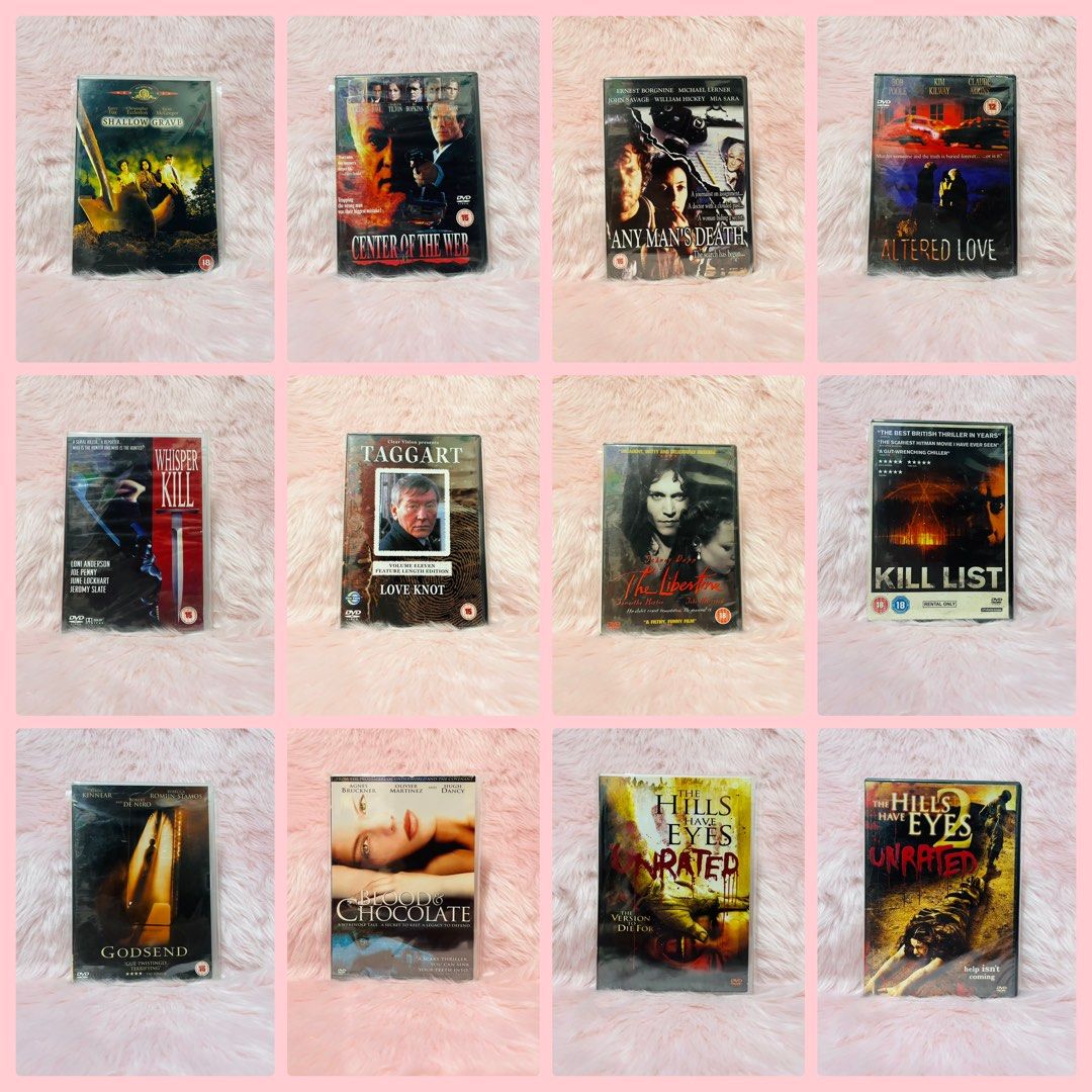Horror / Thriller / Psychological DVD Collection (Original) (Category: CDs & DVDs) located in Mandaluyong City. Submitted by cddumpster (Listing ID 1442376480, Image 2). Description: - Price is for attention only. - Includes multiple horror, thriller and psychological horror titles perfect for movie nights - Features Unrated and Special Edition releases - Get ready for a thrilling and terrifying movie experience! - Carefully stored with love and 