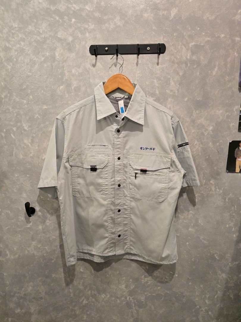 Kansai Japanese Workwear (Category: Tshirts & Polo Shirts ) located in Quezon City. Submitted by outofhabits_store (Listing ID 1442401918, Image 1). Description: Size: Medium Width: 22 inches Length: 24 inches Payment method: GCash Shipping options (shouldered by buyer): J&T 3-7 days, Lalamove or Grab within the day Location: Quezon City Please manage your expectations as this item is not brand new. Color may vary due to lighting, but we try to t