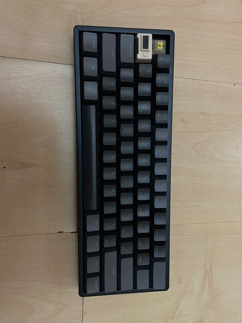 Keychron Hot Swappable 60% Keyboard (Category: Computer Keyboard) located in Marikina City. Submitted by cenetaurz (Listing ID 1442467533, Image 2). Description: Keychron K12 Lost the original Tab and Esc keys. Has modded yellow milky gateron switches right now. Can change the rgb colors and brightness. This was originally not hot swappable but i asked someone to mod it so it is now. 60% size rgb colors BT or wire connection (c to c wire) Mac and
