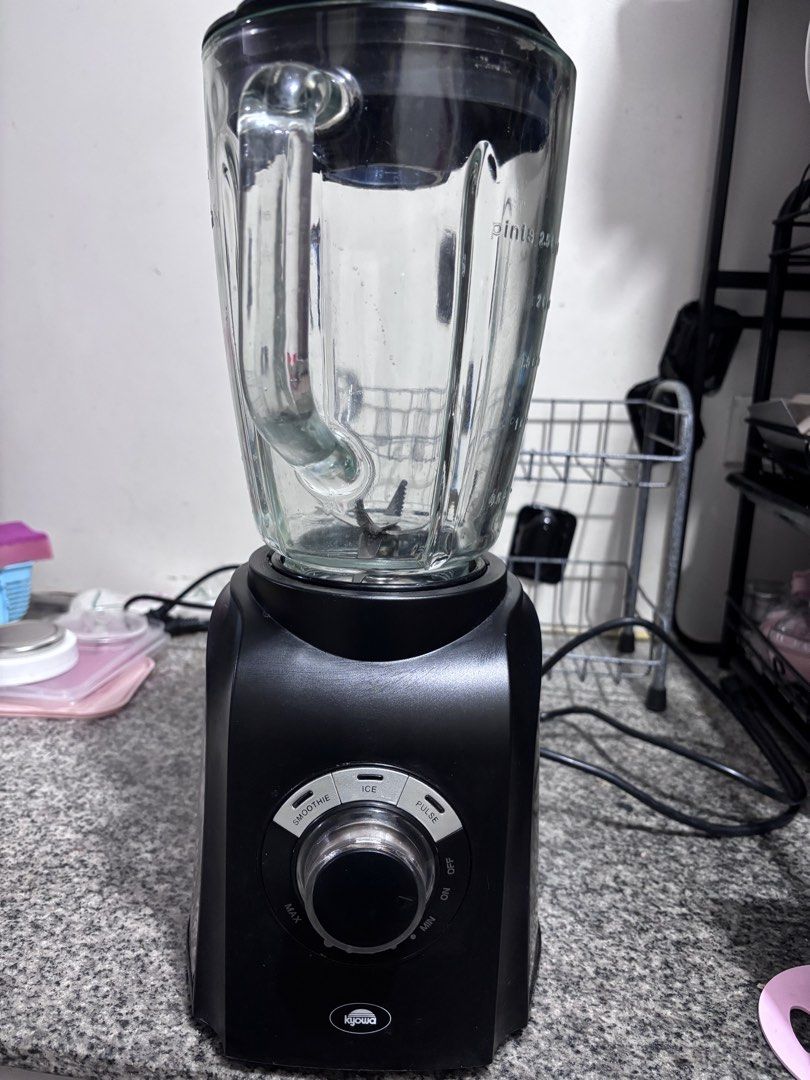 Kyowa Blender with Glass Jar (Category: Juicers, Blenders & Grinders) located in Manila. Submitted by laijane (Listing ID 1442380569, Image 2). Description: - Black Kukko blender - Durable glass jar with handle - Multiple speed settings: Smoothie, Ice, Pulse - Ideal for smoothies, crushing ice, and various kitchen tasks - Power cord included - In excellent working condition.