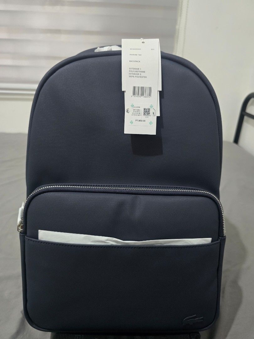 Lacoste men's classic laptop pocket bagpack (Category: Backpacks) located in Manila. Submitted by firefooox (Listing ID 1442413829, Image 2). Description: lacoste original brand new mall price 7950.