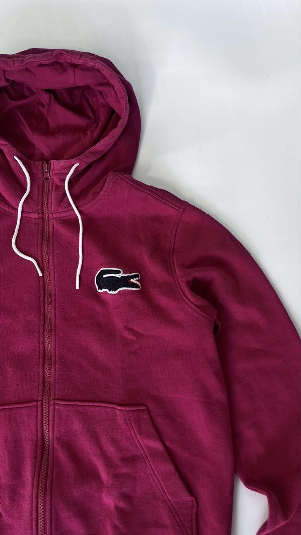 Lacoste semi biglogo hoodie zipup (Category: Coats, Jackets and Outerwear) located in Iloilo. Submitted by ukayhunter.ilo (Listing ID 1442355464, Image 2). Description: Lacoste semi biglogo zipup hoodie Size large Measurement 22x26 Flaws (check photos).