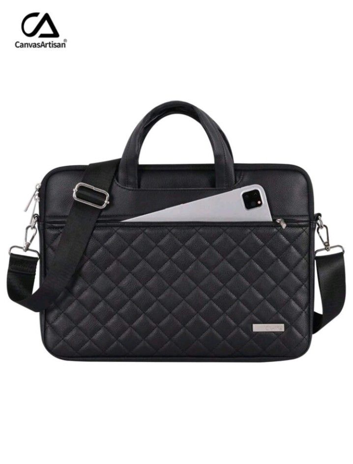 Laptop Bag with Removable strap (Category: Laptop Bags & Sleeves) located in Manila. Submitted by dsweetest (Listing ID 1442530847, Image 1). Description: - Excellent condition; Like new - Black quilted laptop bag by CanvasArtisan - Front zip pocket for essentials - Luggage strap for easy travel - Detachable shoulder strap included - Ideal for daily use or travel - Fits laptops or tablets - Just used twice.