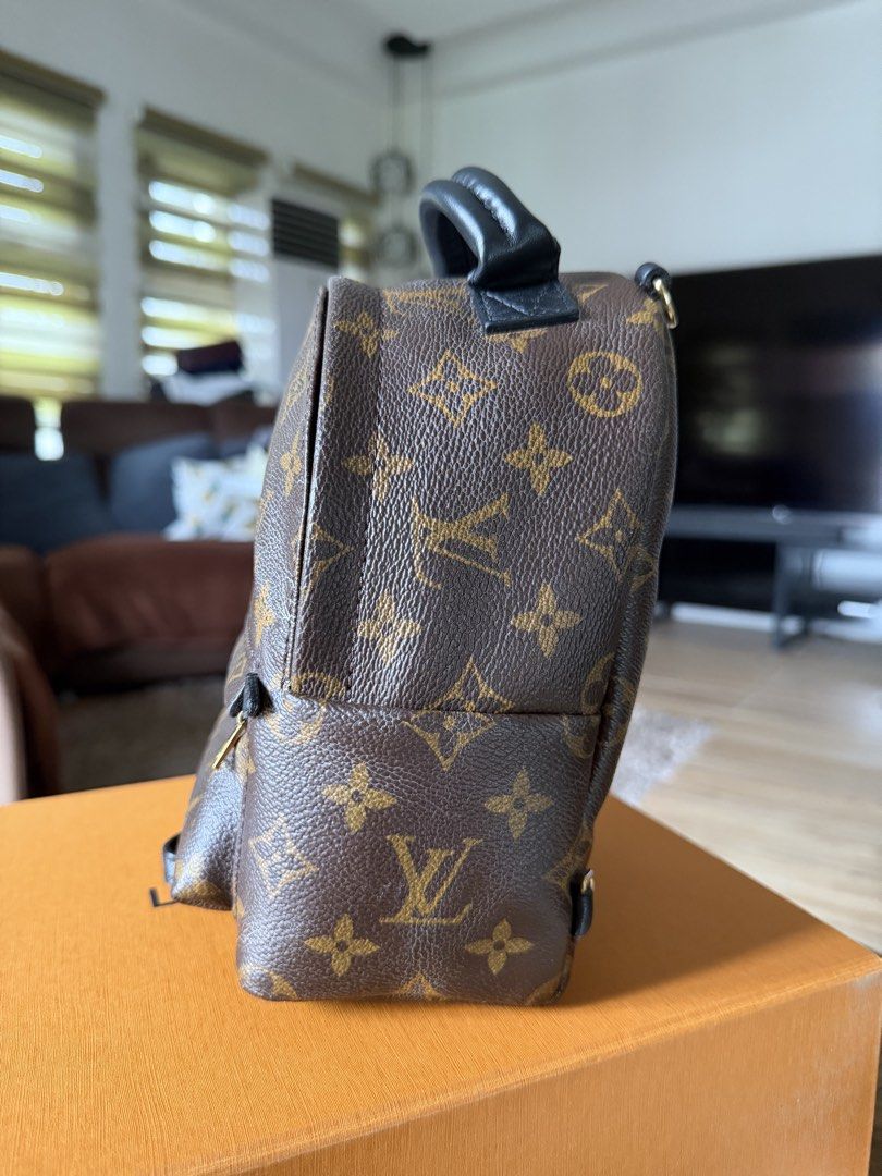 Louis Vuitton Monogram Mini Backpack Palm Spring (Category: Luxury Bags & Wallets) located in Bacoor. Submitted by conclaseph (Listing ID 1442348807, Image 2). Description: Authentic Louis Vuitton Palm Spring 🌸 Condition: Preloved with signs of usage. Has peeling on one side of the bag, which may be improved through a professional bag spa/restoration. Please manage expectations and refer to photos for the actual condition. 🌸Inclusions: Complete