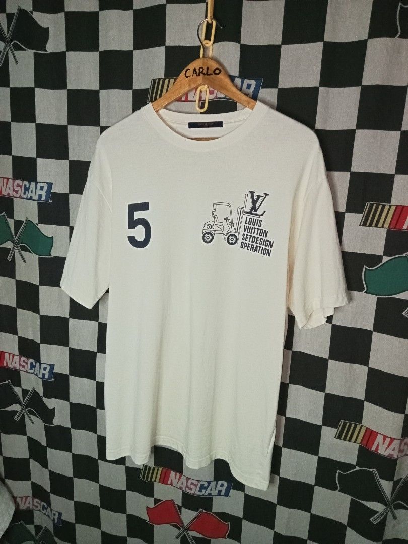 Louis Vuitton set design operation tee (Category: Luxury Apparel) located in Bagabag. Submitted by thrift_stories96 (Listing ID 1442519744, Image 2). Description: Louis Vuitton set design operation tee Large on tag fits XL Length - 30 Width - 23.5 Condition - excellent Cream actual color No flaw.