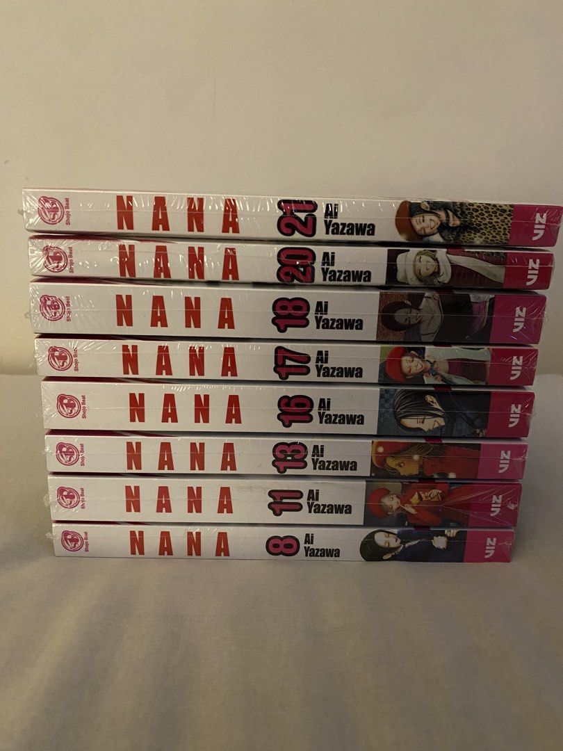 NANA manga volumes (Category: Comics & Manga) located in Manila. Submitted by tina_sells77 (Listing ID 1442459980, Image 2). Description: NANA volumes English versions 8 11 13 16 17 18 20❌ 21 - sold as set for 4,400 | tingi 650 each - sealed! pristine condition - bought from Kinokuniya bookstore Shinjuku branch for 800+ each 📍Antipolo .