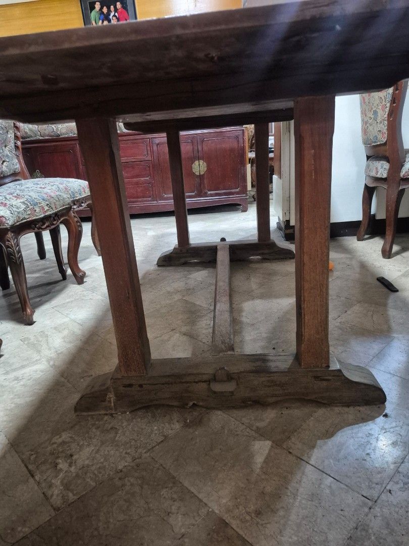 Narra Wood Wide Dining Table with Sturdy Legs (Category: Tables & Sets) located in Taguig. Submitted by firesale123 (Listing ID 1442480678, Image 3). Description: - Made from Narra Wood - Brought in JO-LIZA Arts & Antiques for 75k - Solid wood dining table - Rectangular shape - Rustic finish - Thick, stable legs - Ideal for farmhouse or vintage dining areas - Generous surface space for meals and gatherings.