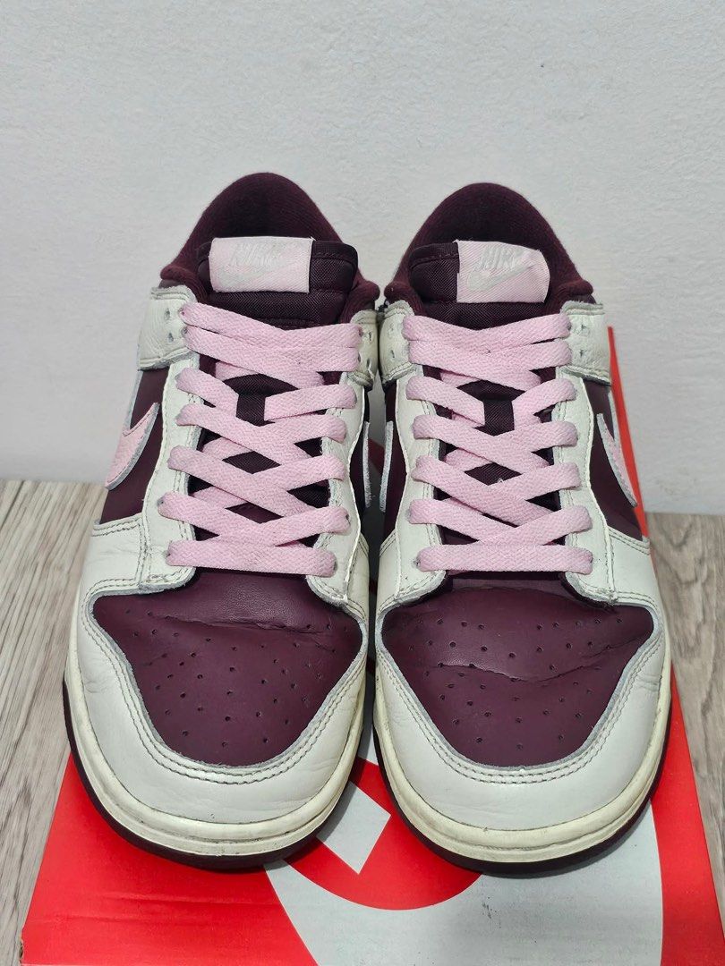 Nike Dunk Low “Valentine’s Day 2023” (Category: Sneakers) located in Taytay. Submitted by cloudy_20 (Listing ID 1442464929, Image 3). Description: - Authentic Nike Dunk Lows - Striking Burgundy, Cream, and Pink colorway - Size: 8.5M (26.5cm) - Includes original box - Ideal for casual outfits or adding to your sneaker collection - SRP: 6,195.