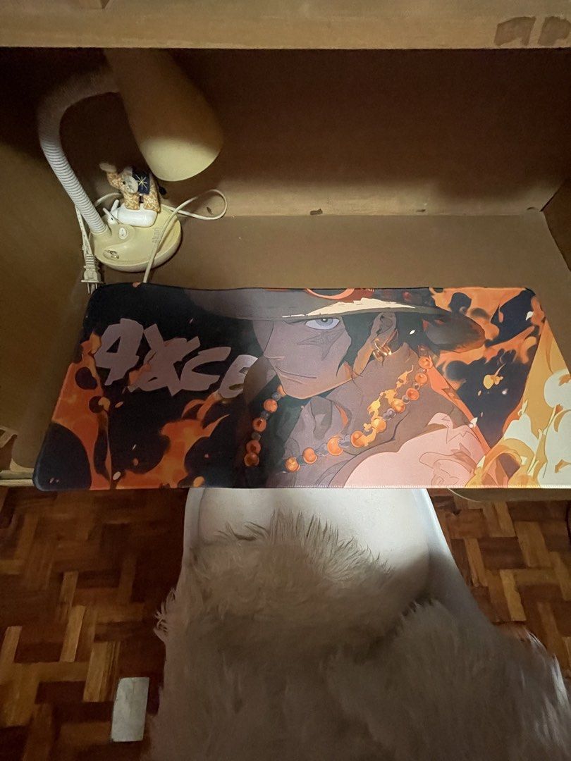 One Piece Ace Large Gaming Desk Mat (Category: Mouse & Mousepads) located in Imus. Submitted by dffabellon (Listing ID 1442495864, Image 2). Description: - Large One Piece Portgas D. Ace Mousepad - Vibrant fire design, perfect for gaming or desk setup - Smooth surface for precise mouse movement - Non-slip rubber base for stability - Dimensions: Approximately 80cm x 30cm.