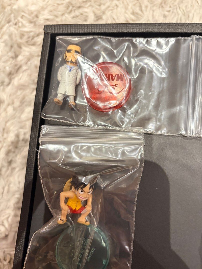 ONE PIECE COLLECTION SD Figures BANDAI Luffy Doflamingo Shanks Law Vergo (Category: Toy Figures) located in Singapore. Submitted by hobbymart (Listing ID 1442520349, Image 3). Description: One Piece SD Collection Mini Figures by BANDAI - Out of production blind boxes! Used to retail for $6.90 each, now letting each go for $3. You can also choose to try your luck (random draw) at $2.50 each, or grab all for $18 :) Displayed in glass cabinet before