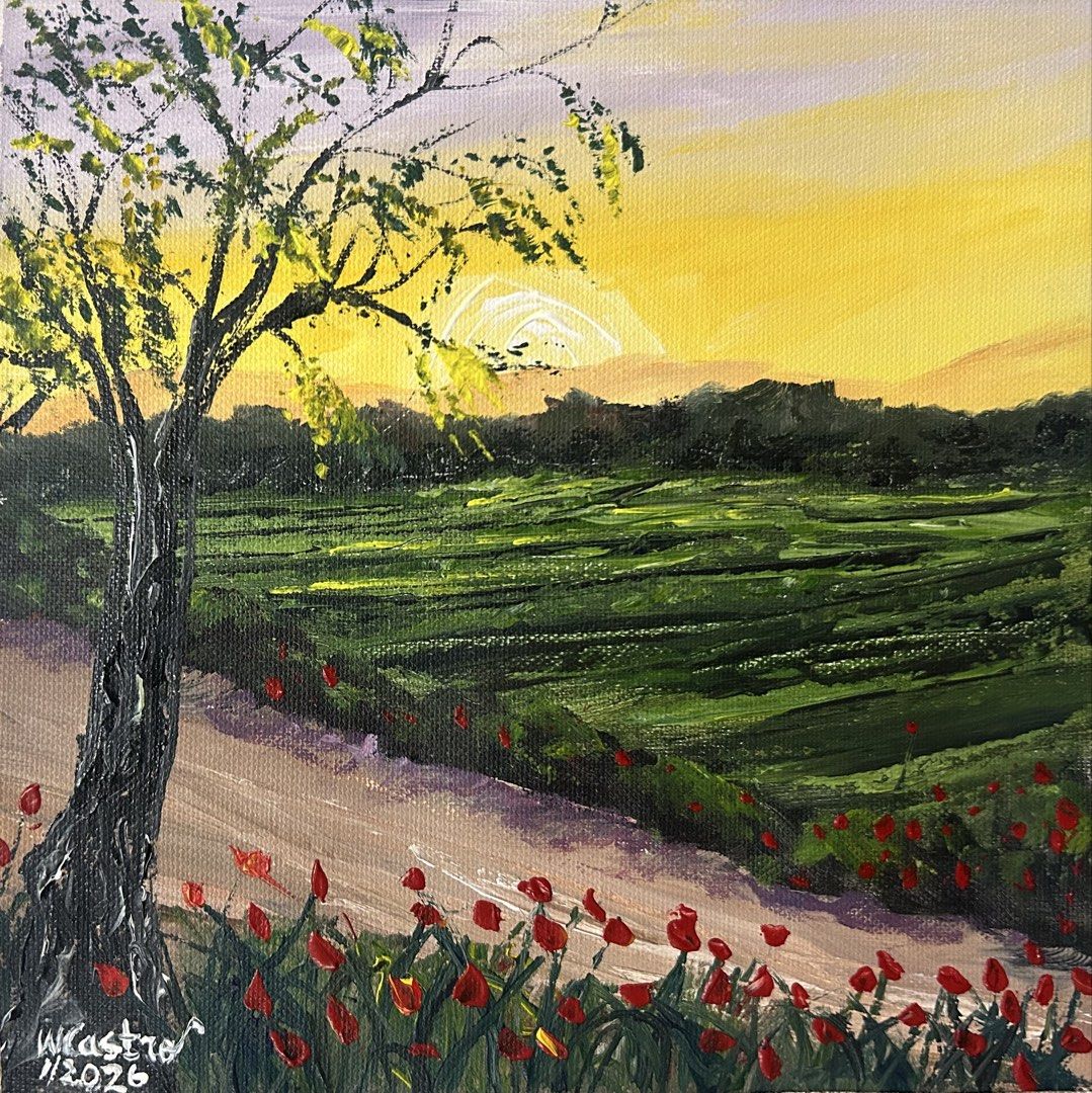 Painting for sale (Category: Art & Prints) located in Makati City. Submitted by cassyrose (Listing ID 1442439217, Image 2). Description: "Early morning Series" Acrylic on Canvas 9"x9" (12"x12" frame size included) 2026 Price: 1,800 with frame.