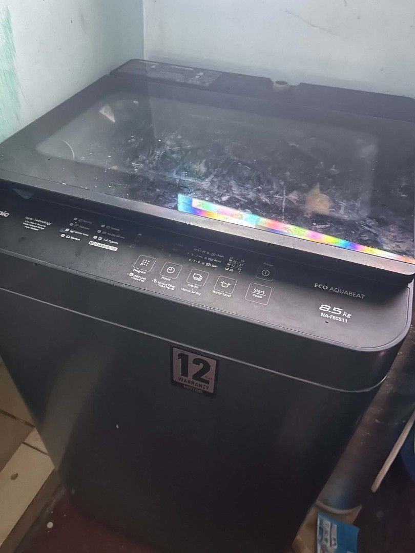 Panasonic aquabeat 8.5kg Automatic Washing machine. (Category: Other Kitchen Appliances) located in Makati City. Submitted by joyce_alcantara1890 (Listing ID 1442463123, Image 3). Description: Panasonic Eco Aquabeat 8.5kg Top Load Washing Machine (NA-F85S11) ✨ Condition:– only used for few months, no issues Capacity: 8.5 kg – perfect for small to medium-sized households Brand: Panasonic (reliable and long-lasting) Features: - Eco Aquabeat Technol