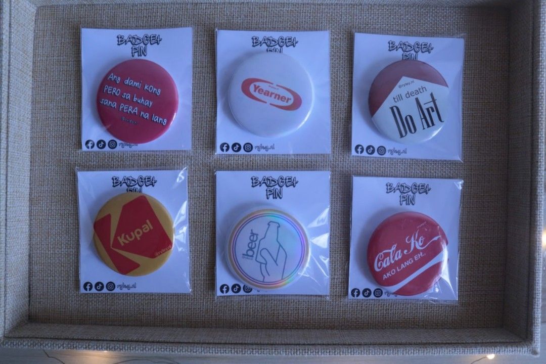 Pin Badges (Category: Vintage Collectibles) located in Cavite. Submitted by sublimeee (Listing ID 1442460246, Image 2). Description: 30 pesos each (minimum of 5) All original design✅ 58mm 📍Open for meet up around: Cavite City 📦MoD: J&T/Lalamove (SF at buyer's expense) MoP: GCash DM for more inquiries📩 .