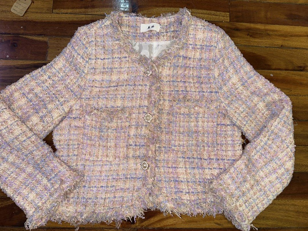 PINK TWEED SET / coordinates (Category: Sets or Coordinates) located in Caloocan City. Submitted by noble_sunflower123 (Listing ID 1442364459, Image 1). Description: Best fit XS.