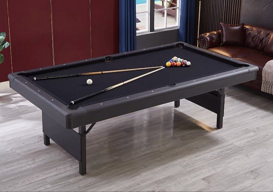 pool table (Category: Other Sports Equipment and Supplies) located in Singapore. Submitted by technologiesxx (Listing ID 1442181309, Image 2). Description: Bought the pool table on Taobao , used for a month, still in good condition but now in storage. This table is suitable for leisure use, professional use need to buy branded table. This table surface is flat but abit slanted, seller said can adjust the leg using level. Please provide own transp