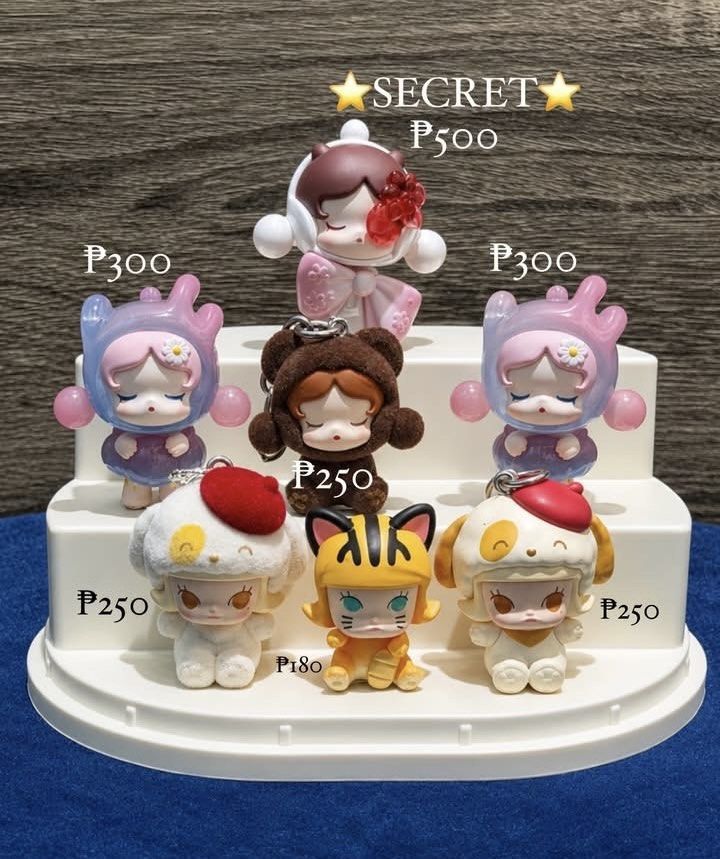 Pop Mart Mini Bean Skullpanda Crybaby Characters (Category: Designer & Blind Box Toys) located in Manila. Submitted by oanrela97281 (Listing ID 1442536906, Image 2). Description: Selling these cute mini beans figurines. Got a few different characters here. There's a secret one too! Prices are marked on the picture. Let me know which ones you want. Great for collectors or as a gift..