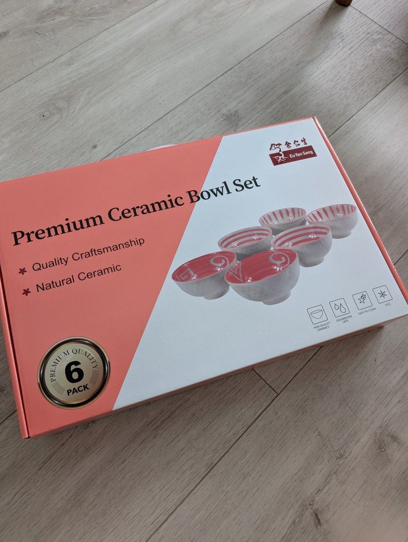 Premium Ceramic Bowl Set - 6 Pack