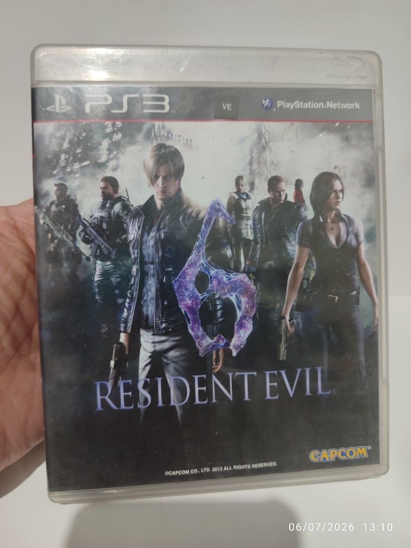 PS3 - Resident Evil 6 (USED) "R3" (Category: PlayStation) located in Mendez-Nunez. Submitted by sf2_gameshop (Listing ID 1442387908, Image 2). Description: PLEASE READ CONDITION: A used item. The disc has scratches but not affecting the gameplay (pls. see posted photo). Installed and tested working. It comes with a game manual. GENRE: Action-adventure, third-person shooter MODE: 1 to 2 players REGION: 3 - Asia VOICE: English IN-GAME TEXT: English
