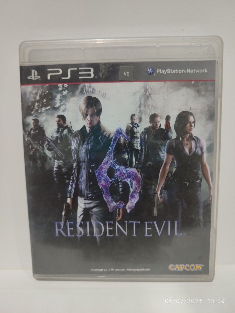 PS3 - Resident Evil 6 (USED) "R3" (Category: PlayStation) located in Mendez-Nunez. Submitted by sf2_gameshop (Listing ID 1442387908, Image 1). Description: PLEASE READ CONDITION: A used item. The disc has scratches but not affecting the gameplay (pls. see posted photo). Installed and tested working. It comes with a game manual. GENRE: Action-adventure, third-person shooter MODE: 1 to 2 players REGION: 3 - Asia VOICE: English IN-GAME TEXT: English