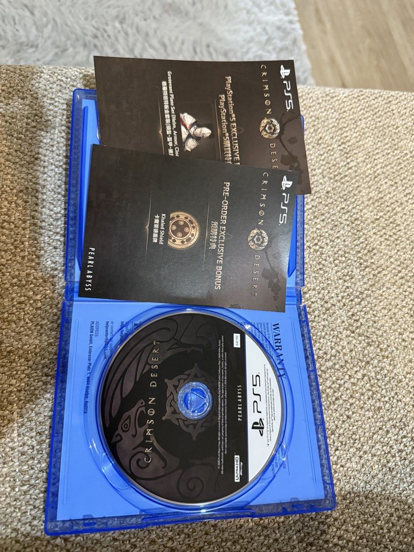 Crimson Desert (Unused codes) (Category: PlayStation) located in Antipolo. Submitted by jb_declutter (Listing ID 1442356412, Image 2). Description: - Unused codes - Crimson Desert Day One Edition for PS5 - Includes pre-order exclusive bonus items - Internet connection required for content download - Region 18+ - Developer: Pearl Abyss.
