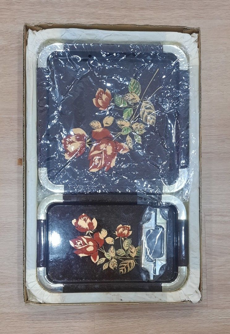 Rose Floral Serving Trays (Set of 3)