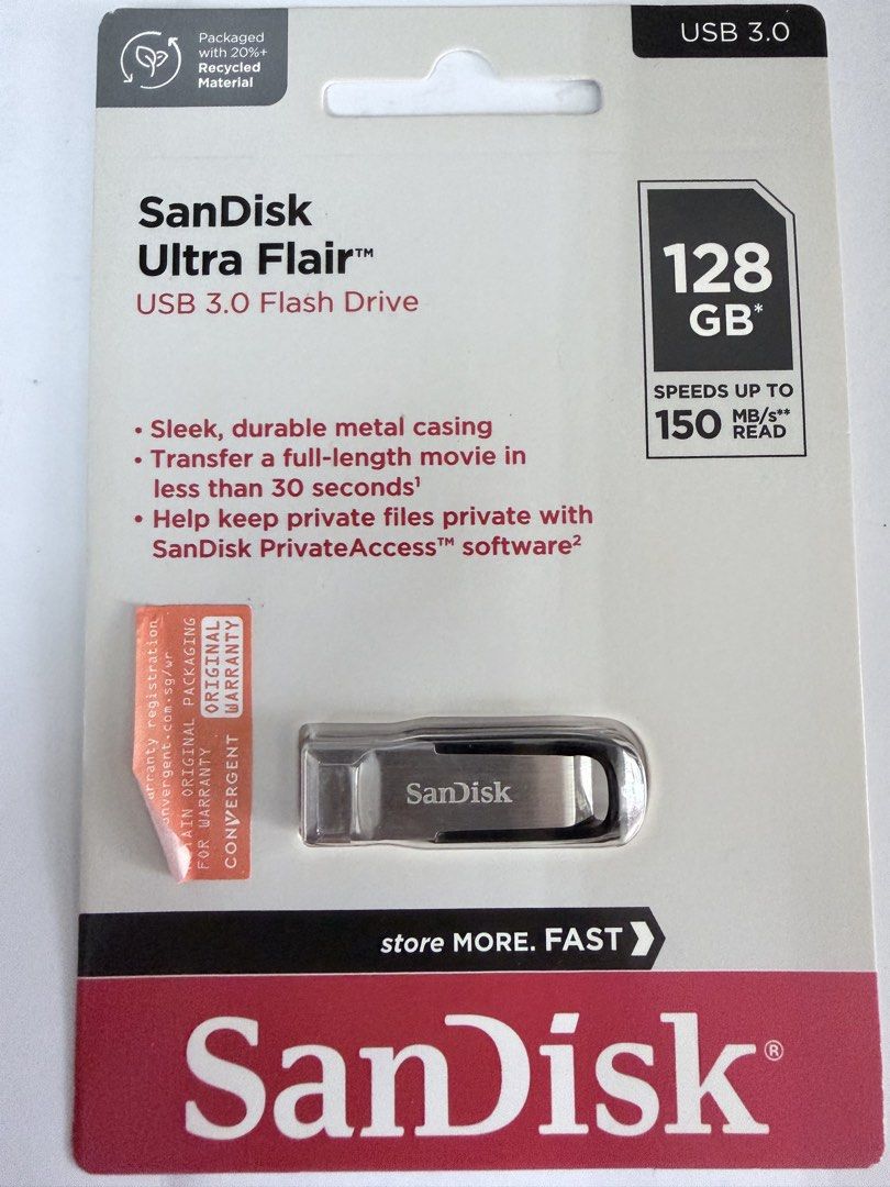 SanDisk Ultra Flair USB 3.0 Flash Drive 128GB