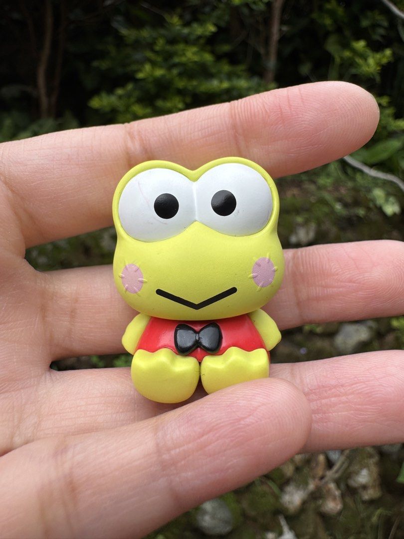Sanrio Keroppi Frog figure (Category: Character Goods) located in Baguio. Submitted by goodfindsbaguio (Listing ID 1442396762, Image 3). Description: - Adorable Keroppi eraser featuring the cute yellow frog character. - Wears a charming red shirt and black bow tie. - Ideal for stationery collectors or as a fun desk accessory. - Compact and portable design. - Great for correcting mistakes or simply for display..