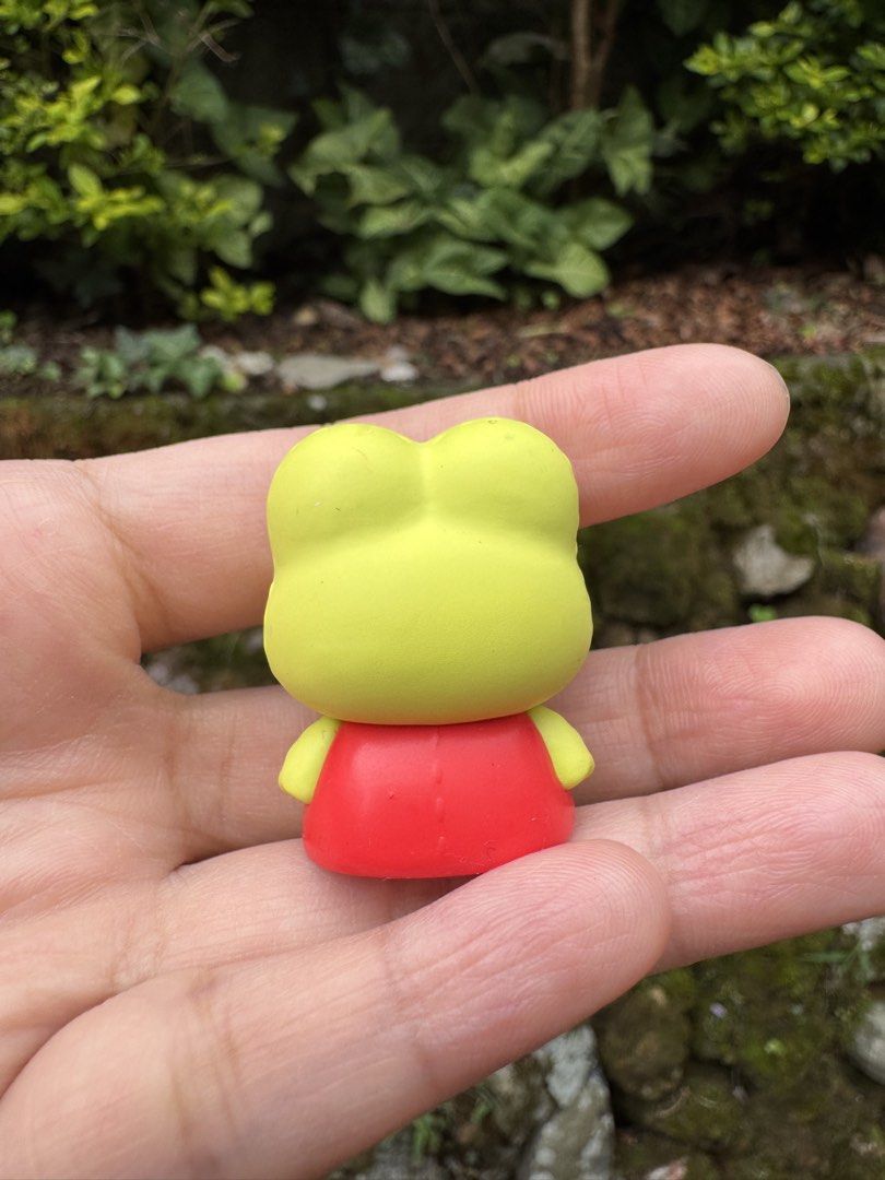 Sanrio Keroppi Frog figure (Category: Character Goods) located in Baguio. Submitted by goodfindsbaguio (Listing ID 1442396762, Image 2). Description: - Adorable Keroppi eraser featuring the cute yellow frog character. - Wears a charming red shirt and black bow tie. - Ideal for stationery collectors or as a fun desk accessory. - Compact and portable design. - Great for correcting mistakes or simply for display..