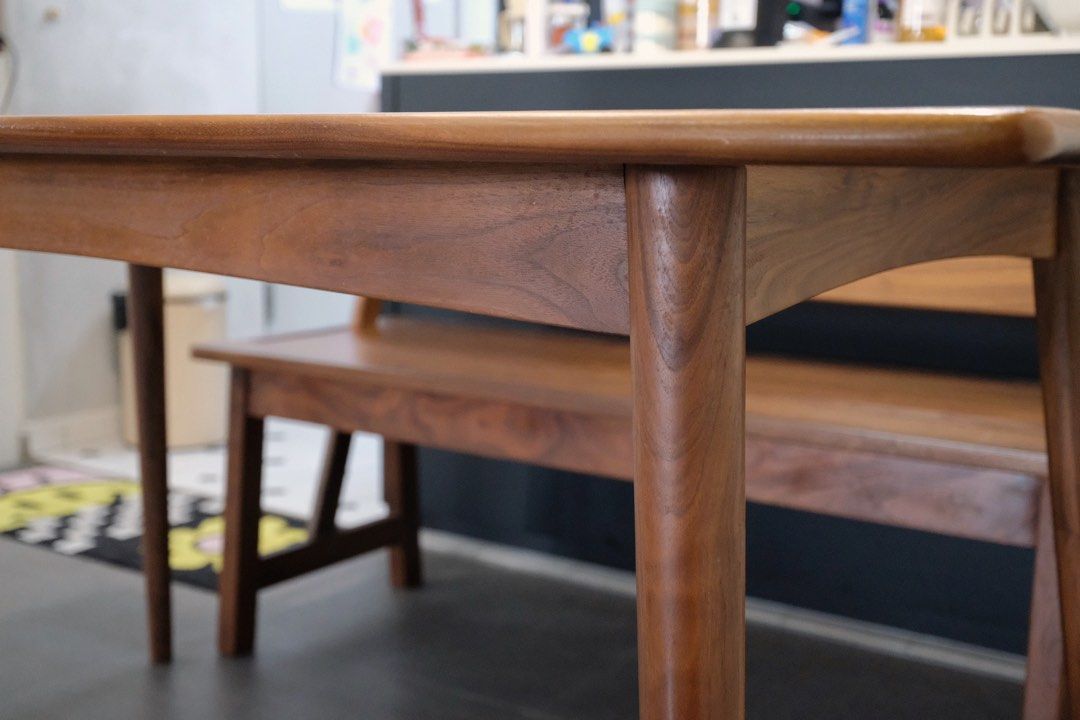 Solid Dark Walnut Wood Dining Table Eating Table Study Table (Category: Tables & Sets) located in Singapore. Submitted by findsandflip (Listing ID 1442348982, Image 3). Description: Made of Solid Dark Walnut Wood. In good working condition, carefully taken care of. Measurement: 1500mm x 800mm x 750mm.
