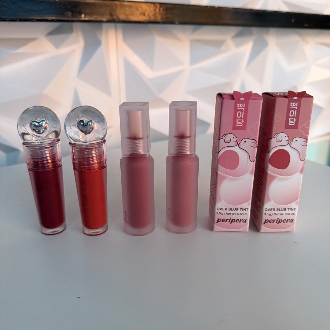 Take All Peripera Lip Tints ❤️ (Category: Makeup) located in Caloocan City. Submitted by blessedclothingph (Listing ID 1442449193, Image 1). Description: Take all for only ₱700. Authentic. Most of them are just used twice then decided not to use it anymore Pigmented and super nice for all skin types.