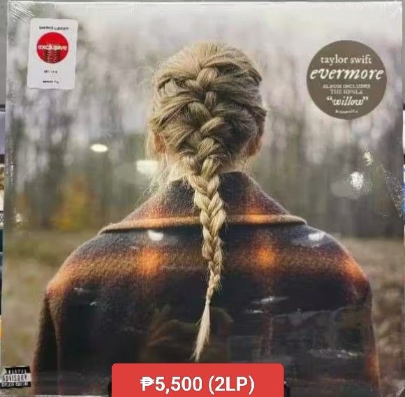 TAYLOR SWIFT Evermore Vinyl (Target, Red, 2LP) (Category: Vinyls) located in Manila. Submitted by ramonrobin.cruz (Listing ID 1442400511, Image 1). Description: TAYLOR SWIFT Evermore Vinyl (Target, Red, 2LP).
