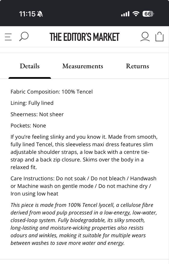 The Editor's Market Jovel Low-Back Dress White Tencel Maxi (Category: Dresses) located in Singapore. Submitted by asdfghjkat (Listing ID 1442364823, Image 3). Description: - Brand: The Editor's Market BNWT - Style: Jovel Low-Back Dress - Color: White - Material: 100% Tencel - Design: Sleeveless maxi dress - Features: Adjustable straps, tie-back detail - Lining: Fully lined - Sheerness: Not sheer - Sizing: Fits true to size - Care: Handwash on gen