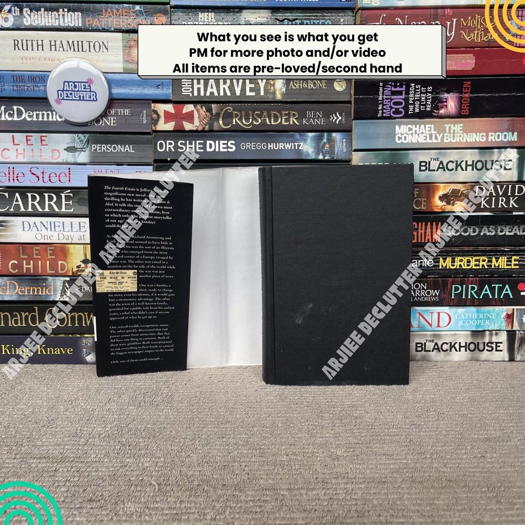 (PRICE DROP) The Fourth Estate by Jeffrey Archer (Category: Storybooks) located in Tayabas. Submitted by arjieedeclutter (Listing ID 1441400106, Image 2). Description: For Transaction visit Arjiee Declutter on EPBI and there is also an individual posting for the condition of the posted product 🧾MOP: Gcash (PAYMENT FIRST) 📦MOD: 🍊 and ⚫️ app for SHIPPING CHECK OUT ONLY/J&T (direct)/LBC/Flash Express Reservation “WITHIN 24 HOURS” upon invoice All