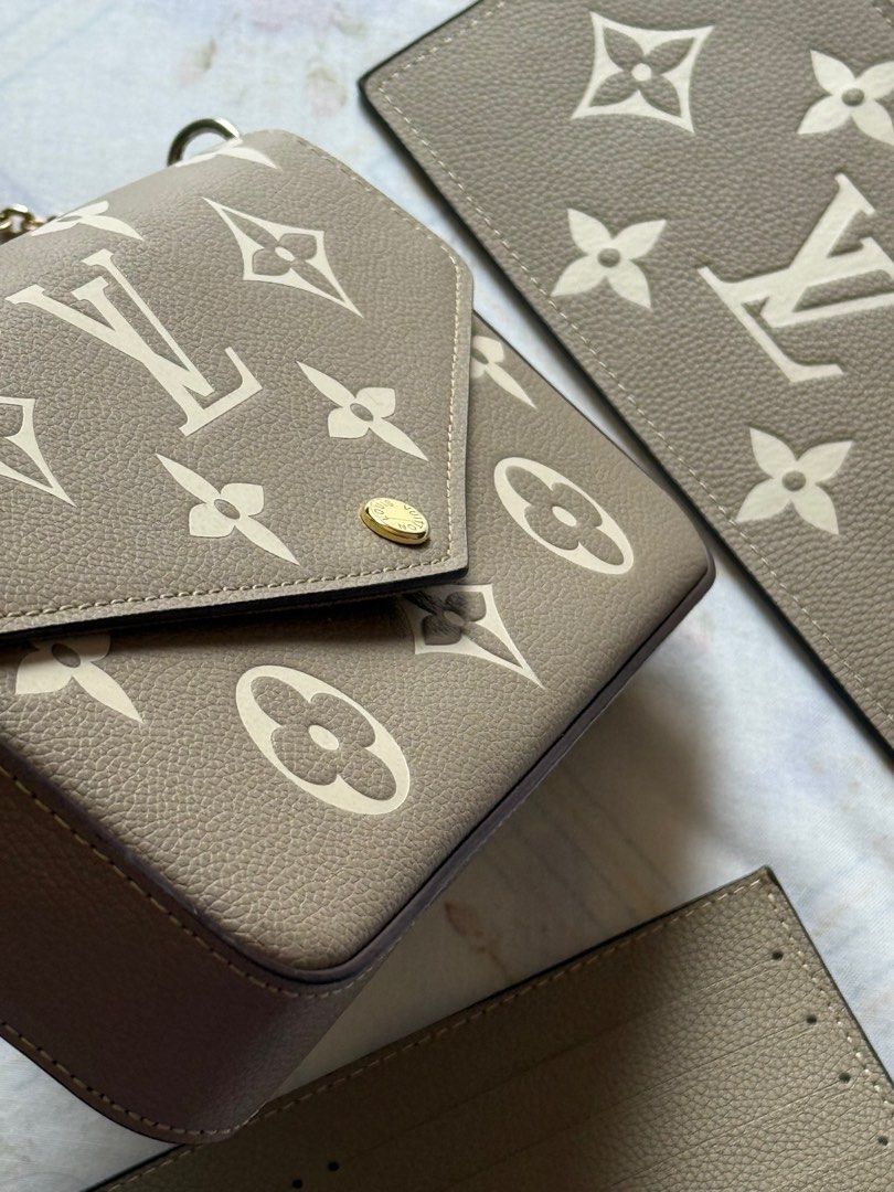 Wallet on Chain Bag (Category: Luxury Bags & Wallets) located in Las Pinas. Submitted by aki.lfinds (Listing ID 1442421147, Image 1). Description: - Wallet on Chain - Color: Neutral taupe with cream monogram - Includes separate cardholder - Detachable gold chain strap - Interior: Card slots and zipped pocket - Ideal for carrying essentials.