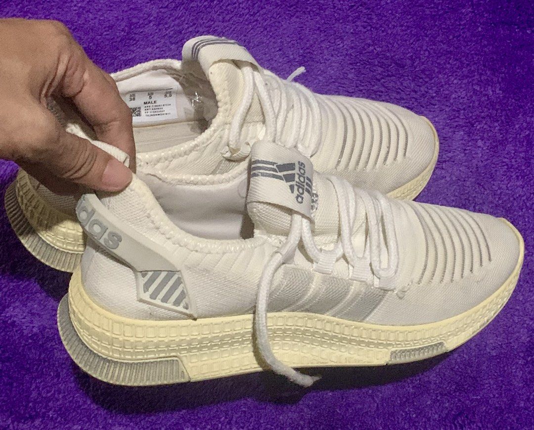 Adidas White Lace-Up Sneakers (Category: Sneakers) located in Carigara. Submitted by spark2503 (Listing ID 1442614766, Image 1). Description: - White Adidas sneakers - Lace-up style - Size: 38 EU / 5 UK / 5.5 US - Perfect for casual wear.