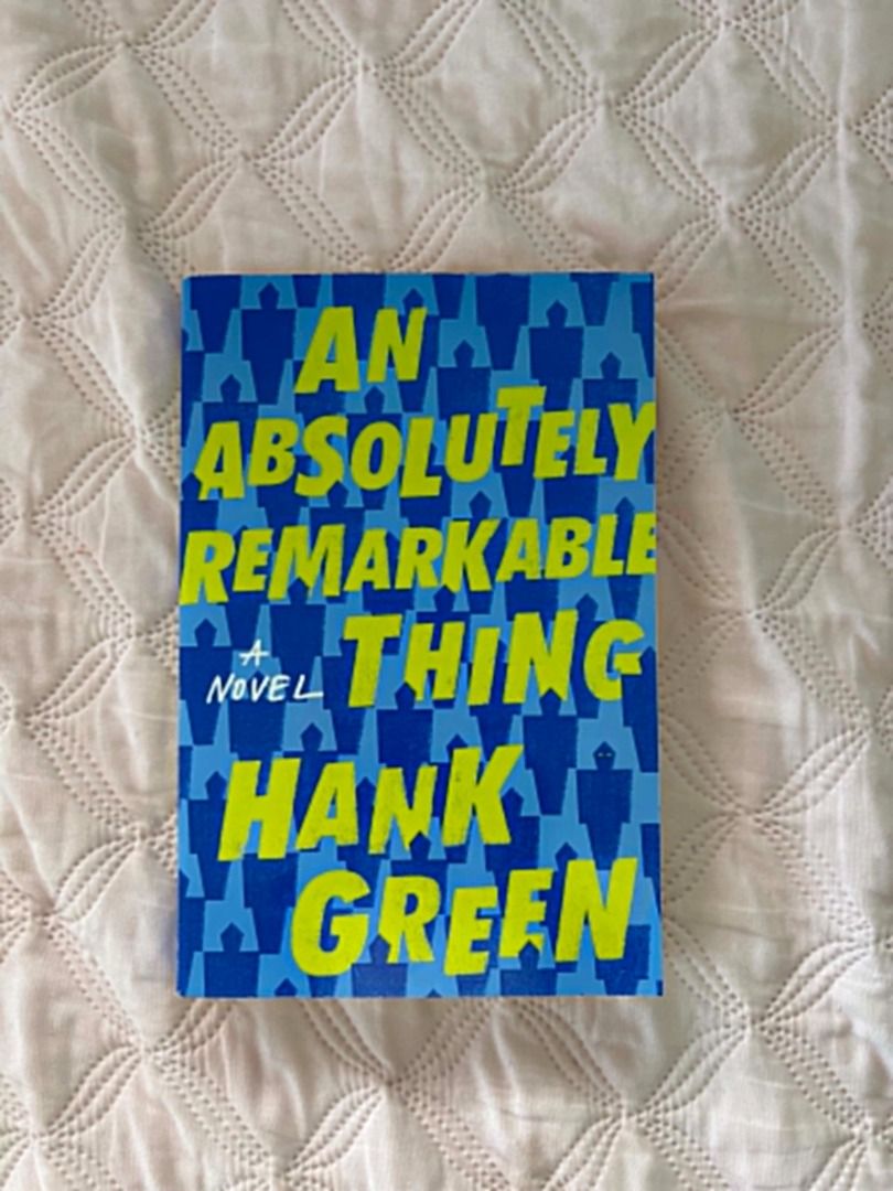 An Absolutely Remarkable Thing by Hank Green (Category: Storybooks) located in Las Pinas. Submitted by stella.crim (Listing ID 1442584638, Image 1). Description: - Still in good condition - Some discoloration on the side of the book.