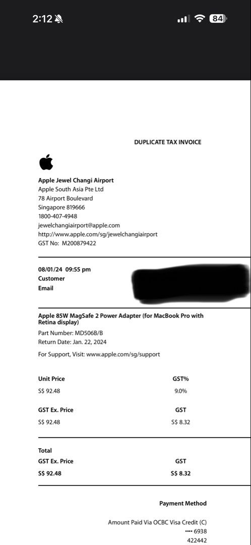 Apple 85W MagSafe 2 Power Adapter476491290960865282