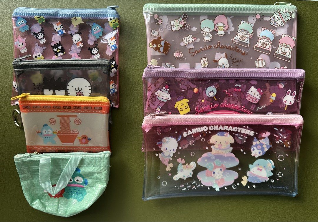 Assorted Daiso x Sanrio Clear Pouches Bundle (Category: Stationery & School Supplies) located in Pasig City. Submitted by 91_mjho (Listing ID 1440475571, Image 1). Description: Assorted Daiso x Sanrio Clear Pouches Bundle. Can send more photos upon request. All sales are final. RFS: Decluttering..