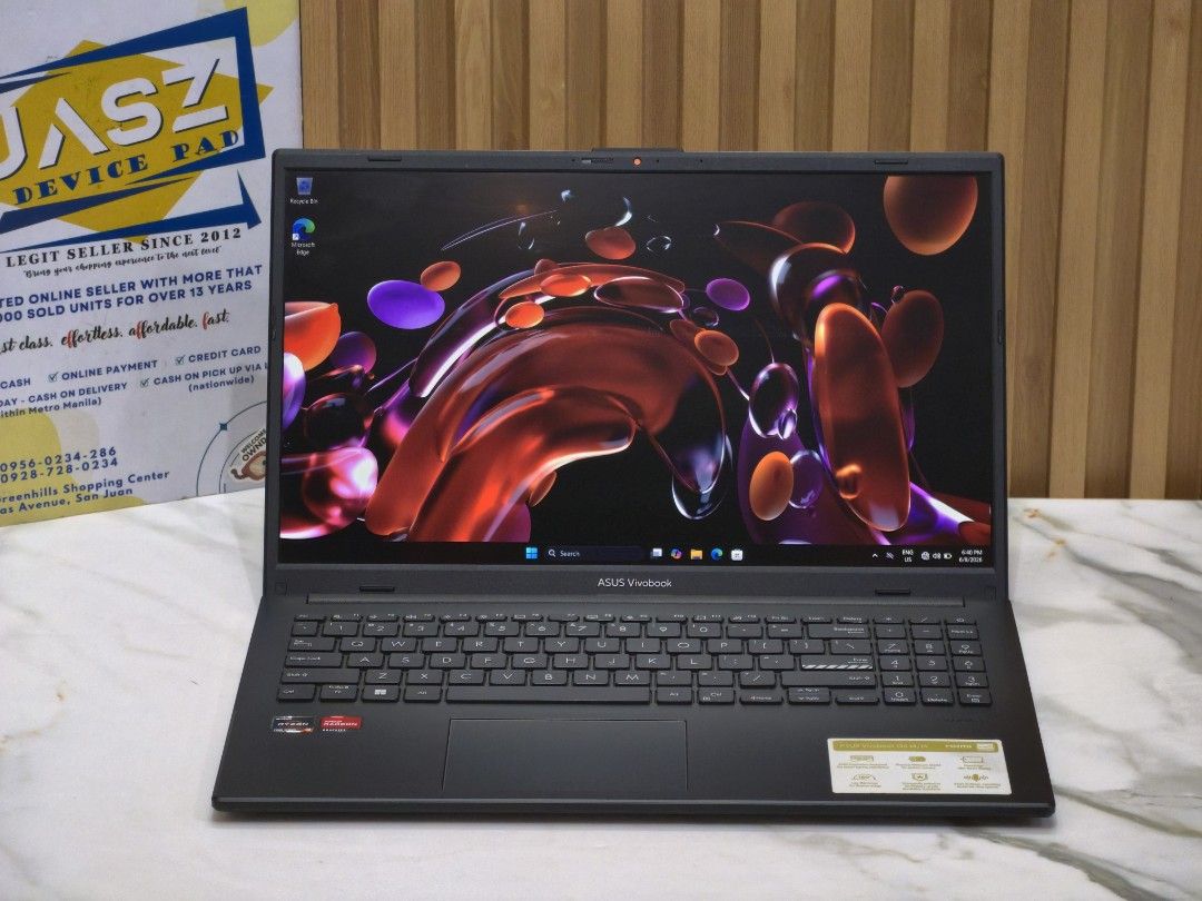 Asus VivoBook Go 15 E1504FA-AS33 AMD Ryzen 3 7320U 8GB RAM 512GB SSD 15.6-Inch IPS Display Full HD 1080P Resolution AMD Radeon Graphics (Category: Laptops & Notebooks) located in San Juan City. Submitted by jaszdevicepad (Listing ID 1442661097, Image 1). Description: Asus VivoBook Go 15 E1504FA-AS33 AMD Ryzen 3 7320U 8GB RAM 512GB SSD 15.6-Inch IPS Display Full HD 1080P Resolution AMD Radeon Graphics 💻2ndhand, Slightly use SALE Price 15,990✨️ Sp