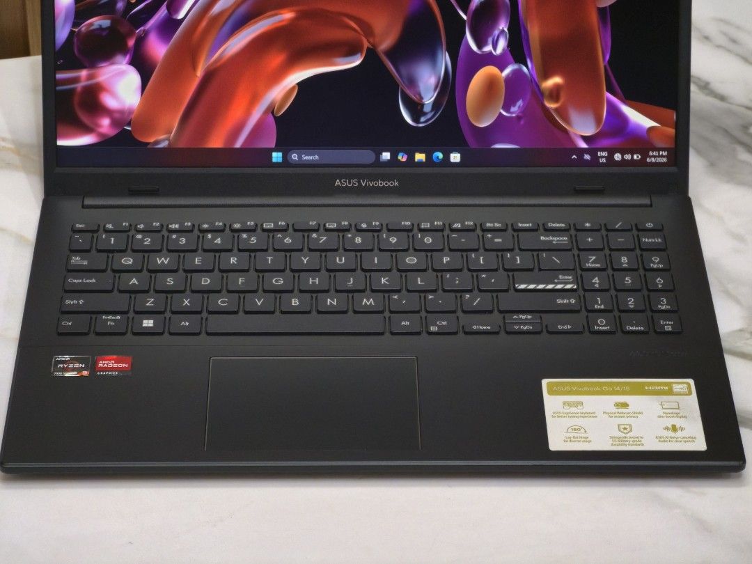 Asus VivoBook Go 15 E1504FA-AS33 AMD Ryzen 3 7320U 8GB RAM 512GB SSD 15.6-Inch IPS Display Full HD 1080P Resolution AMD Radeon Graphics (Category: Laptops & Notebooks) located in San Juan City. Submitted by jaszdevicepad (Listing ID 1442661097, Image 2). Description: Asus VivoBook Go 15 E1504FA-AS33 AMD Ryzen 3 7320U 8GB RAM 512GB SSD 15.6-Inch IPS Display Full HD 1080P Resolution AMD Radeon Graphics 💻2ndhand, Slightly use SALE Price 15,990✨️ Sp