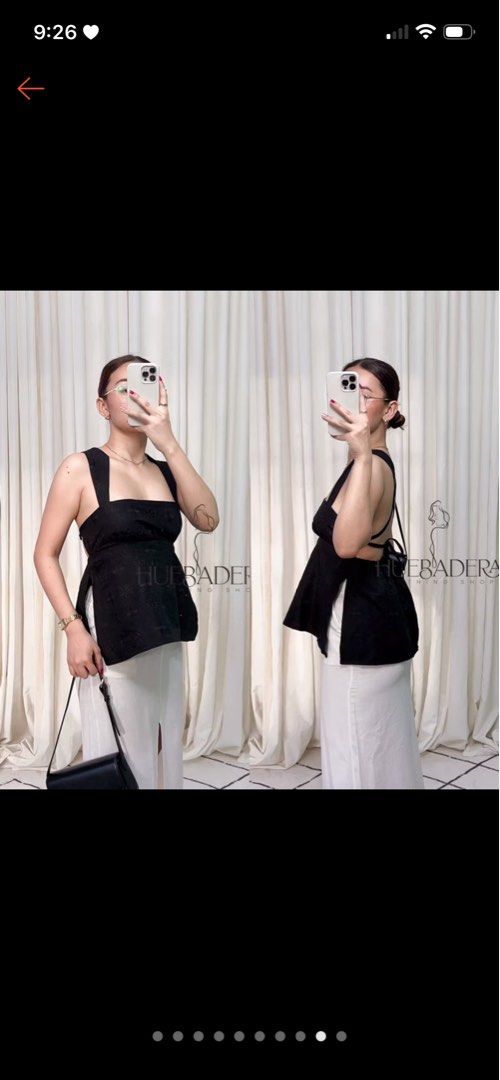 Black Backless Top (Category: Sleeveless) located in General Trias. Submitted by sofiacoppoolaa (Listing ID 1442681863, Image 1). Description: good condition, no when worn but i can send u a video of the product. salcedo girly vibes.
