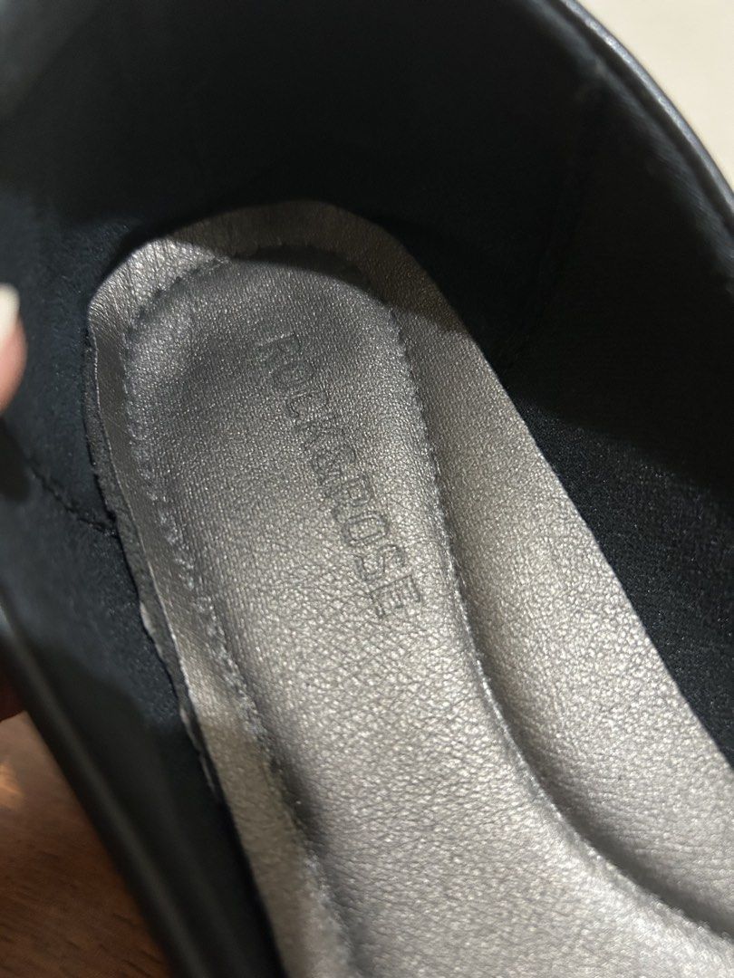 Black Rose School Shoes Size 37 (Category: Flats & Sandals) located in Naga. Submitted by lykkathrift (Listing ID 1442662472, Image 2). Description: - Brand: Rose Petal - Style: Black Shoes For School - Size: 37 - Features: Comfortable cushioned insole, easy slip-on - Condition: Good, with minor scuffs on toe area - Ideal for: Work or casual wear.