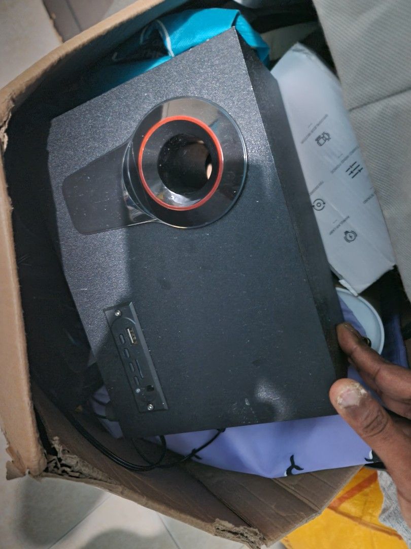 Black Subwoofer Speaker with USB and Aux Input