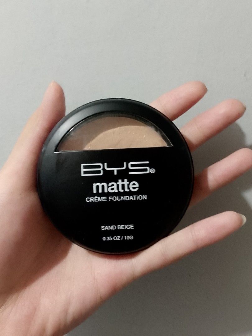 BYS matte creme foundation (Category: Makeup) located in Bulacan. Submitted by lizwardr0be (Listing ID 1442591707, Image 1). Description: • in the shade sand beige •bought this at watsons physical store for 700+ pesos RFS: not my shade match -I only used this 1 time -payment first - unli vouch MOP- gcash MOD- Jnt / lalamove.
